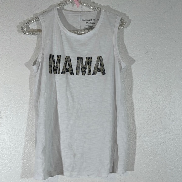 GRAYSON THREADS 'Mama' Graphic Tank Top - White Leopard Print Size Medium - Picture 3 of 10